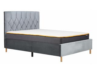 4ft6 Double Loxey Velvet velour Grey fabric bed frame